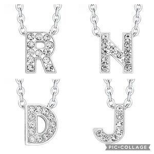 Silver Initial Necklace in choice of D, J, N, or R NIP